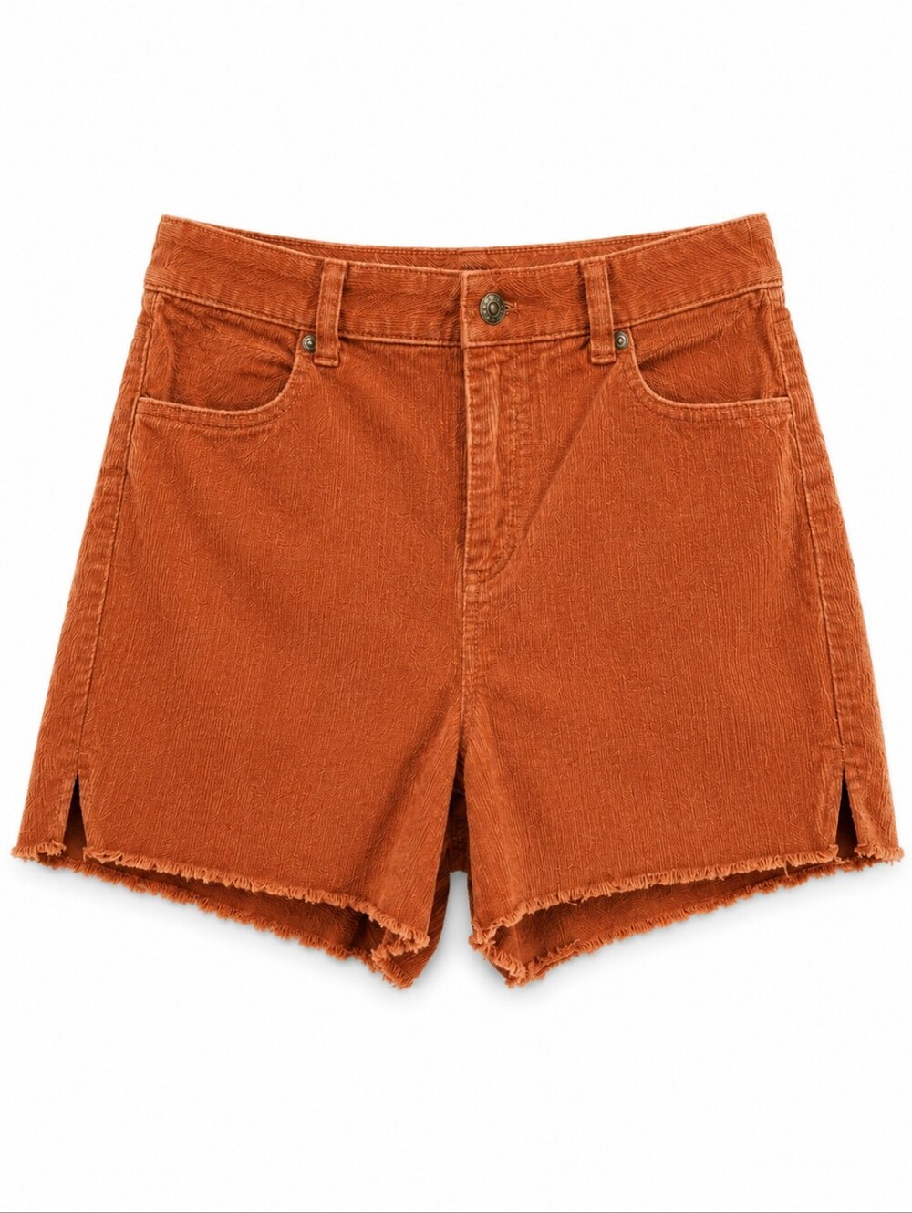 Aerie Women's Pink Corduroy Stretch Raw Hem High Waist Shorts Sz M Casual Summer
